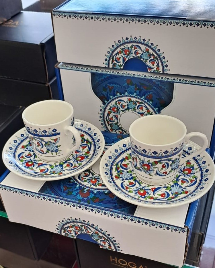 2 Kişilik Porselen Türk Kahvesi Fincan Takımı - Topkapı