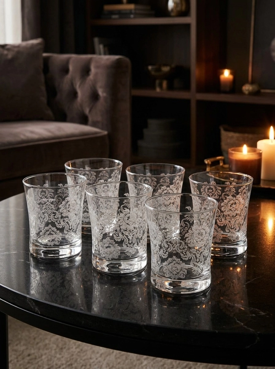 6 Lı Su Bardağı 420014 - Gravür desen 004